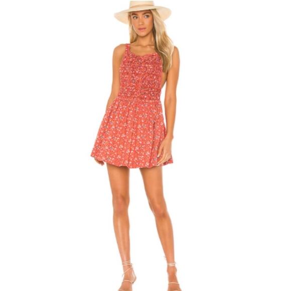Free People NWT Petunia Poppy Combo Floral Print Mini Dress Size Medium - Picture 1 of 11